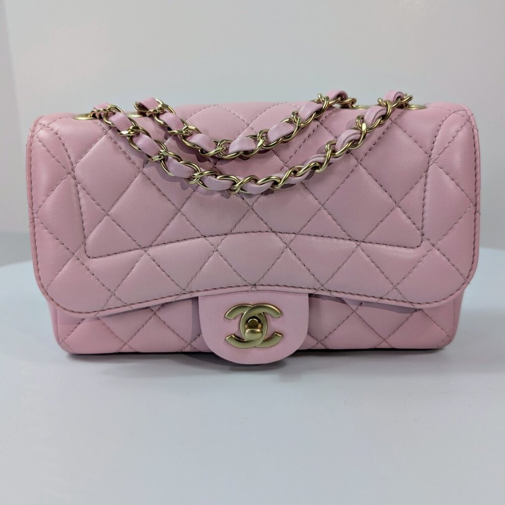 Chanel Light Pink Rose Mademoiselle Mini Rectangular Classic Flap Bag - Picture 8 of 16